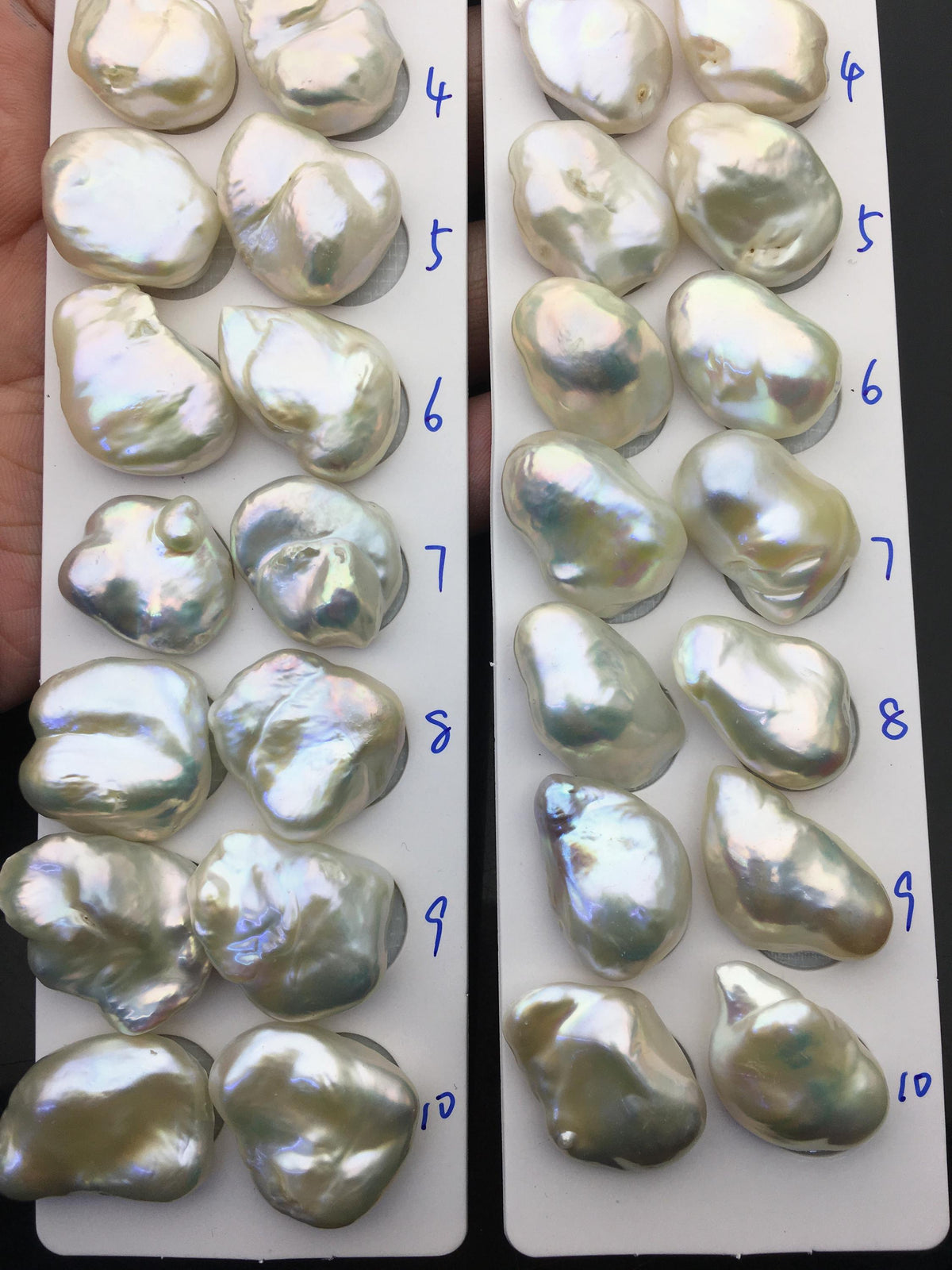 1 pair AAA 14-18x19-23mm White Baroque Pearl Pairs,Baroque Cultured Freshwater Pearl,no hole,FL15-3A-9-9
