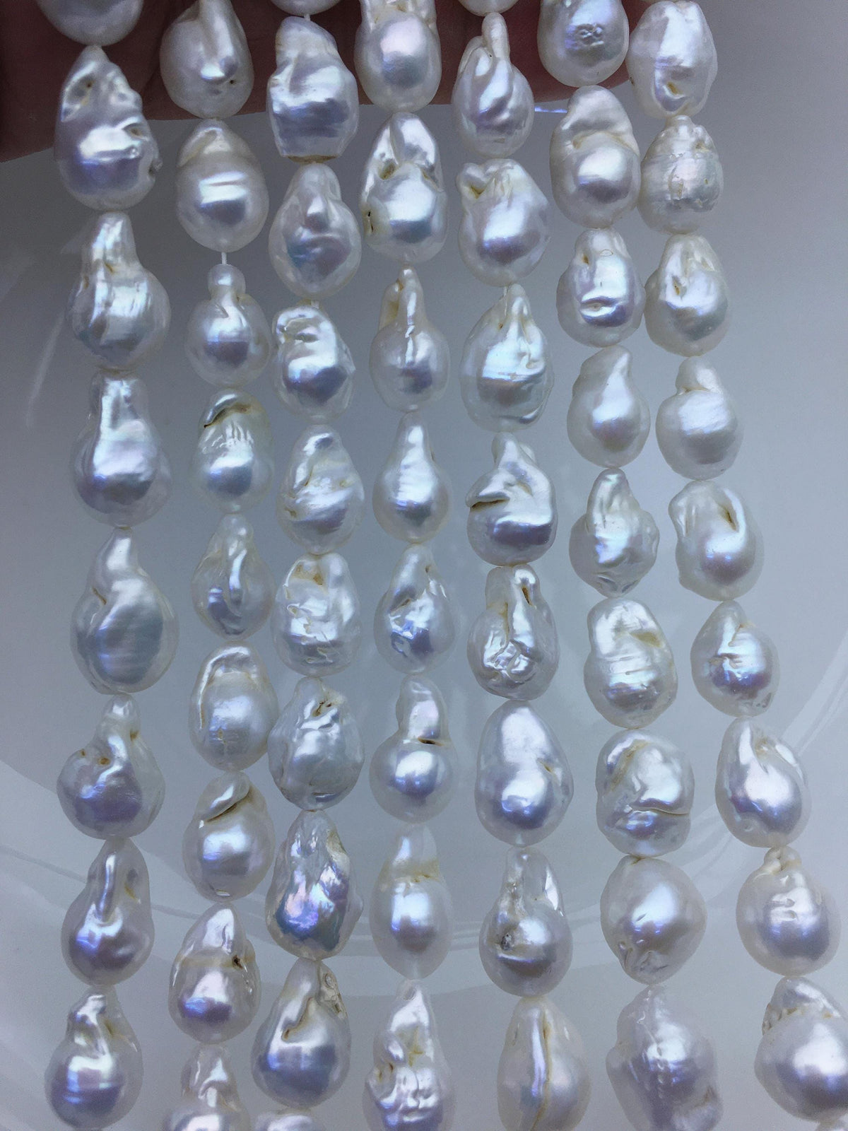 15.5'' A 9-11mm white flame ball pearl,FL15-2A-5-100