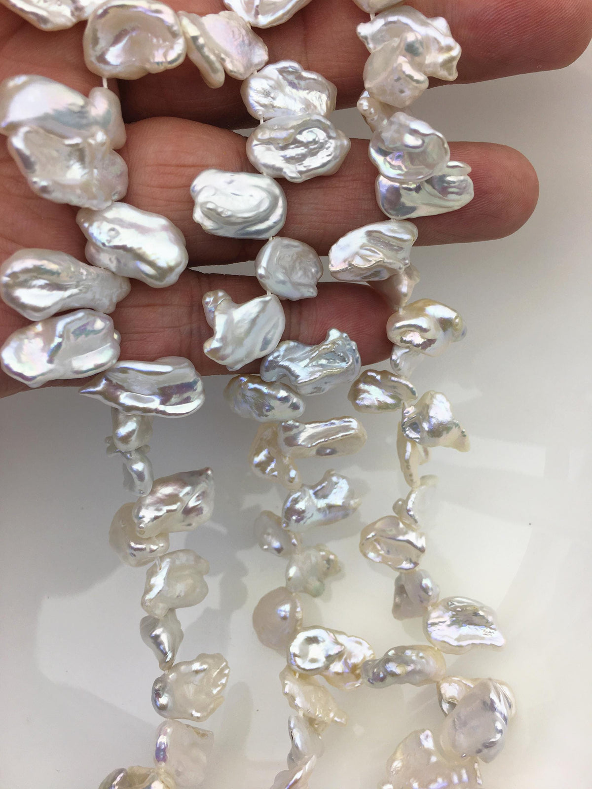 AAA 9-11mm White Keshi Freshwater Pearls,keshi pearl strands,ZS-129-8