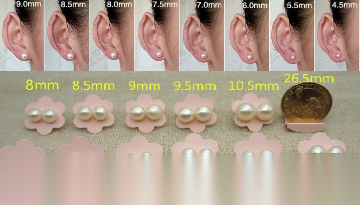 1 pair AAA 6-7mm blue pearl stud earrings,Sterling Silver,SE1-T37