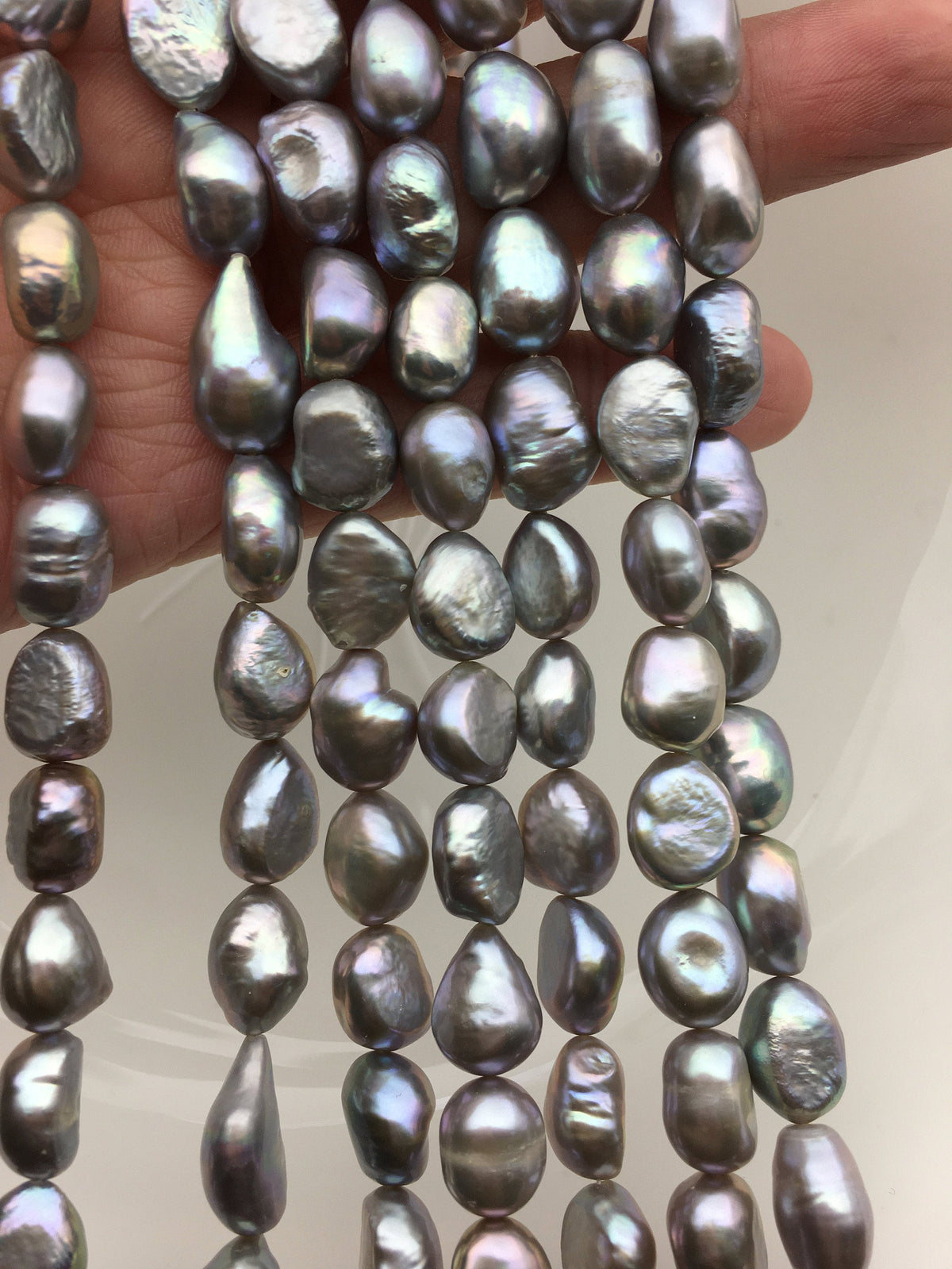 AA+ 9.2-10.2mm Deep gray nugget freshwater pearls,Cultured pearl,Irregular Beads for Pearl Necklace,LM10-T18