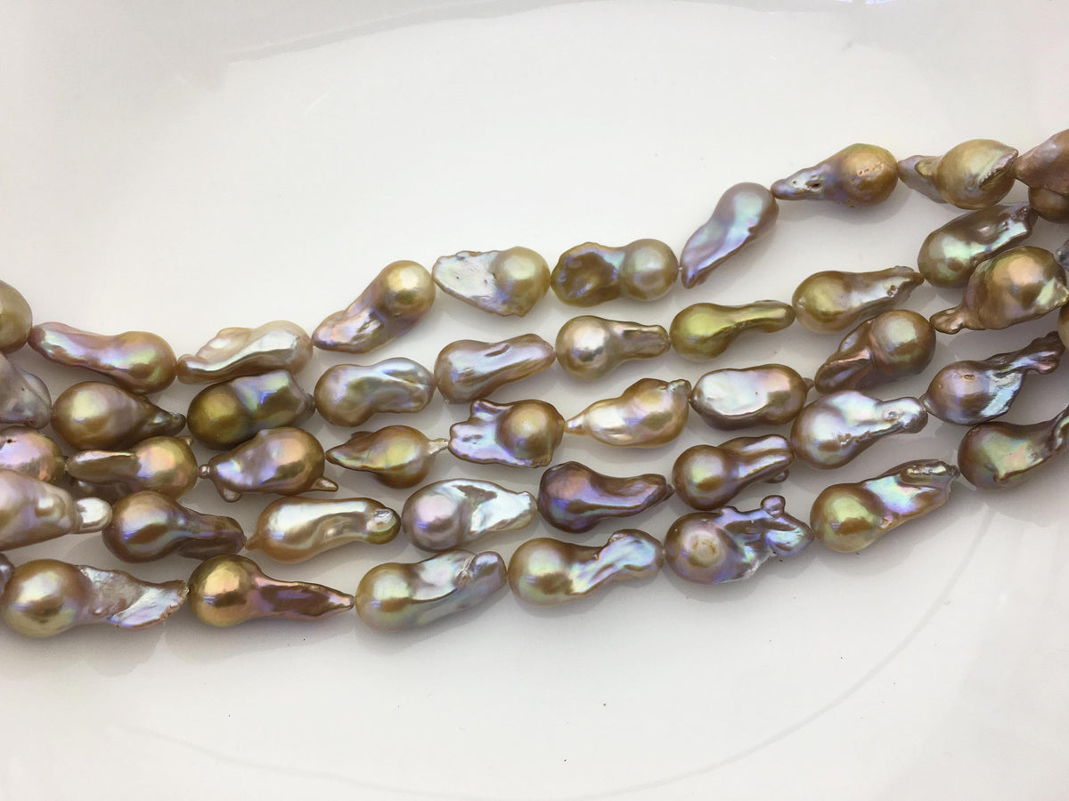 15.5'' 11-13mm Bronze flame ball pearl,FL15-2A-5-49