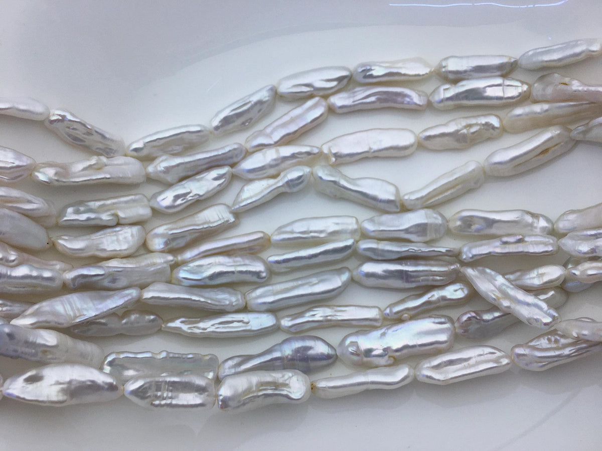 AA+ 7-11mm white Thick Keshi Biwa Pearl Necklace,ZS-200-120-7