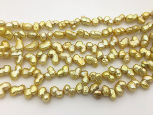 AA+ 6-7mm gold baroque Gourd freshwater pearls,DIY,high luster,ZS-114-8