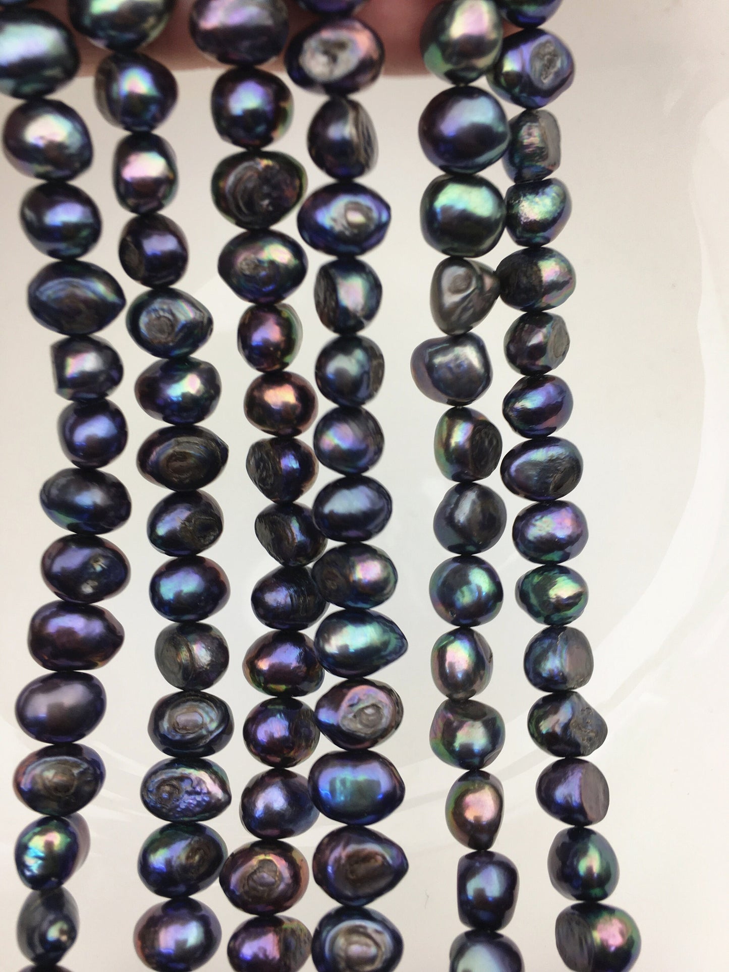 A 7-8mm black nugget freshwater pearls,LM7-T3