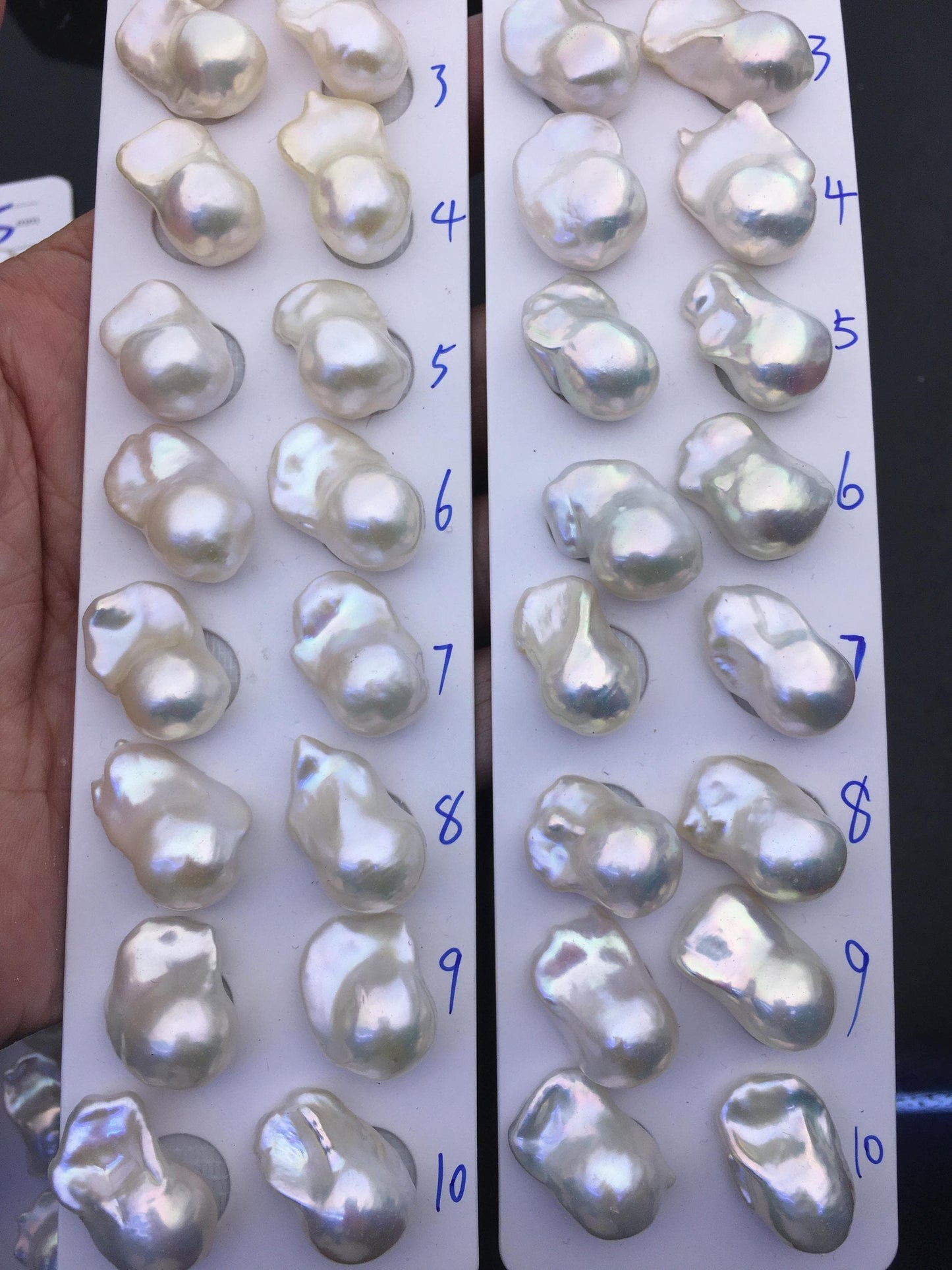 1 pair AAA 13-15x18-22mm White Flameball Pearl Pairs,Baroque Cultured Freshwater Pearl,top half hole,FL15-3A-8-66