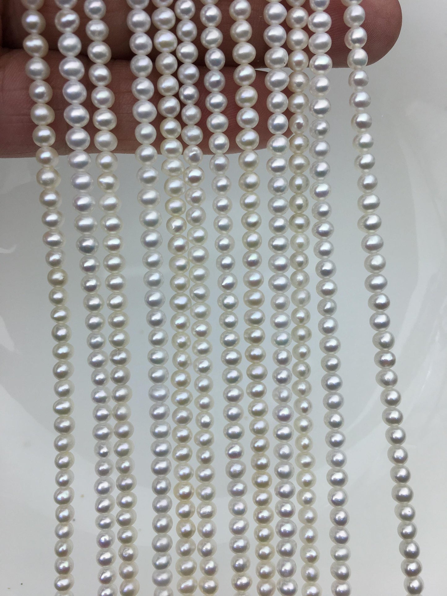 AAA 3.5-4mm white potato near round seed pearls,small pearl,Valentine's Day gift,for pearl necklace,for pearl bracelet,CR3-3A-2