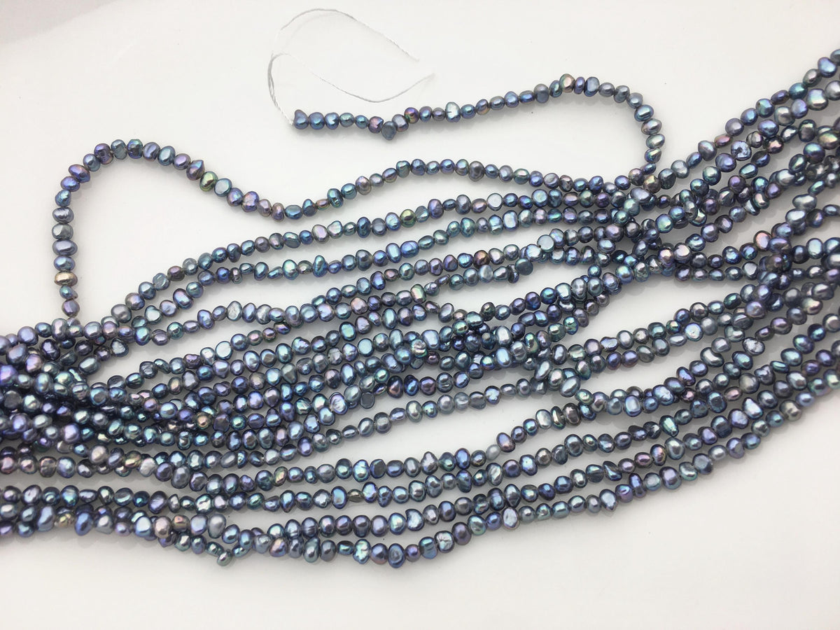 AAA 2-3mm black blue nugget seed pearls,irregular nugget freshwater pearl strand,cheap price,pearl factory china,LM2-3A-4