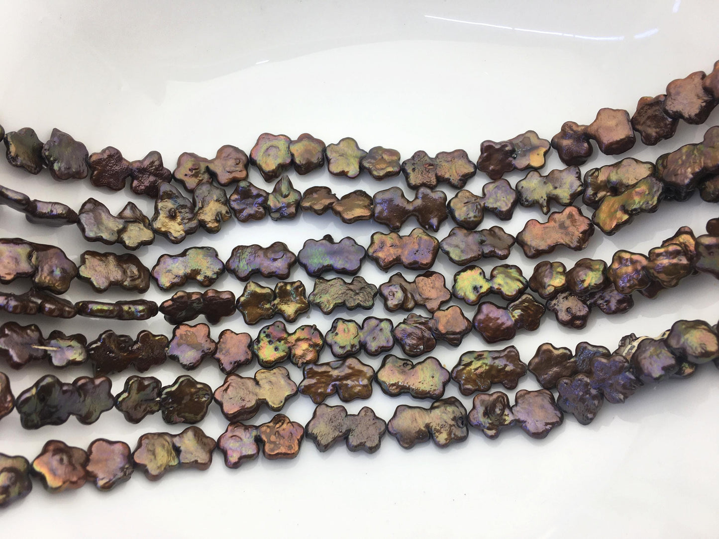 AA 10-12mm brown plum blossom Freshwater Pearl,ZS-119-27