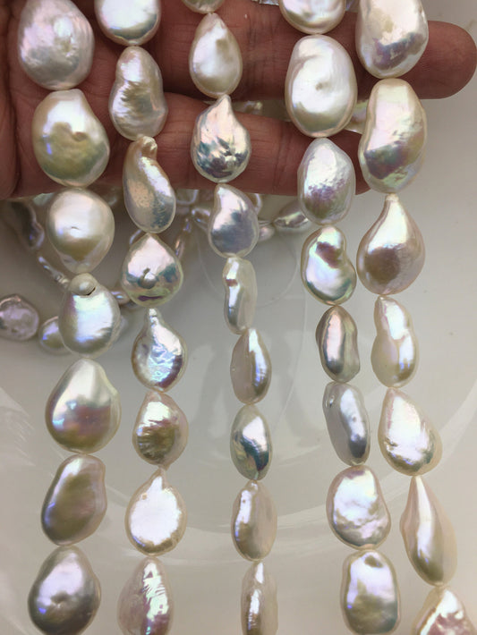 AAA 11.5-14mm White Drop Coin freshwater pearls,diy bead,flat round pearl bead,COIN12-3A-3-10