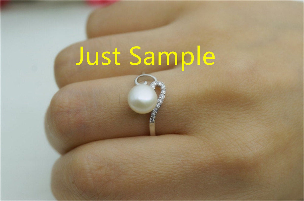 5pcs Gold Open white/pink/purple pearl ring,inexpensive engagement rings,fashion rings,fake diamond rings real pearls,R1-088-1