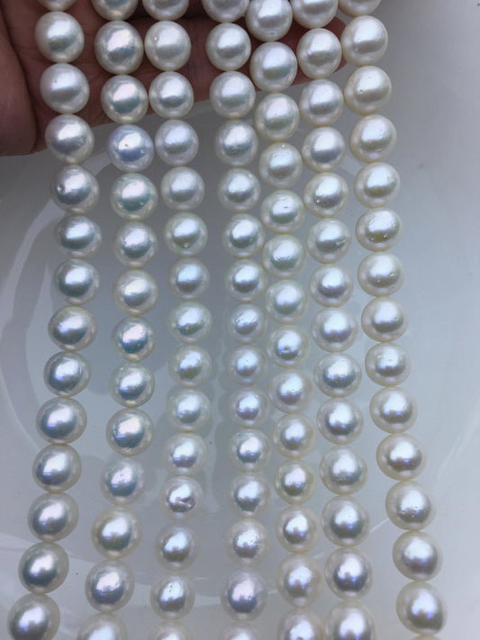 AA+ 9-11mm white round freshwater pearls,large hole,Birthday,Graduation, mother day pearl gift,RP10-2A-3