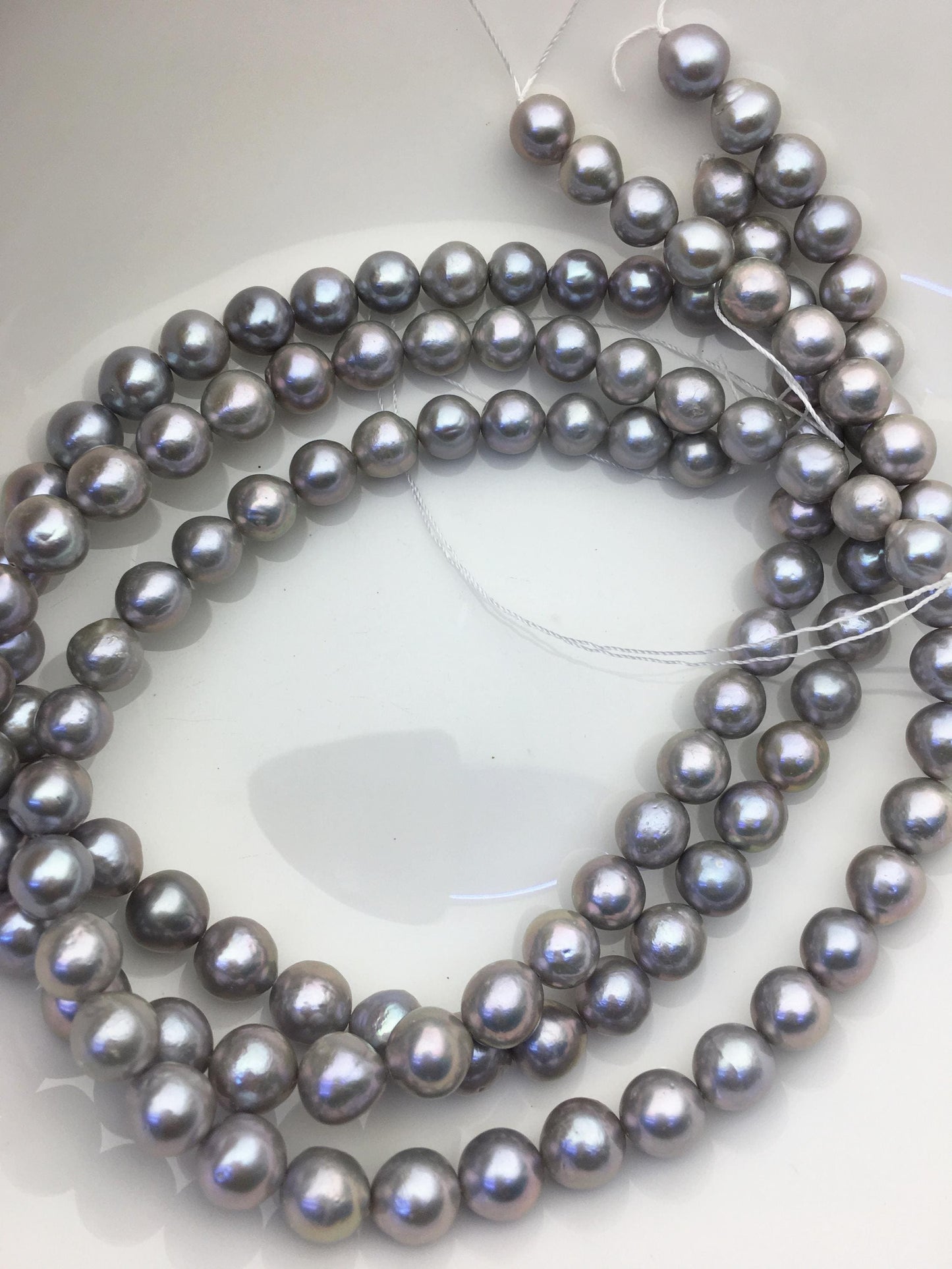 AA+ 9-11mm gray baroque oval Edison Freshwater Pearl,ED12-2A-5-32