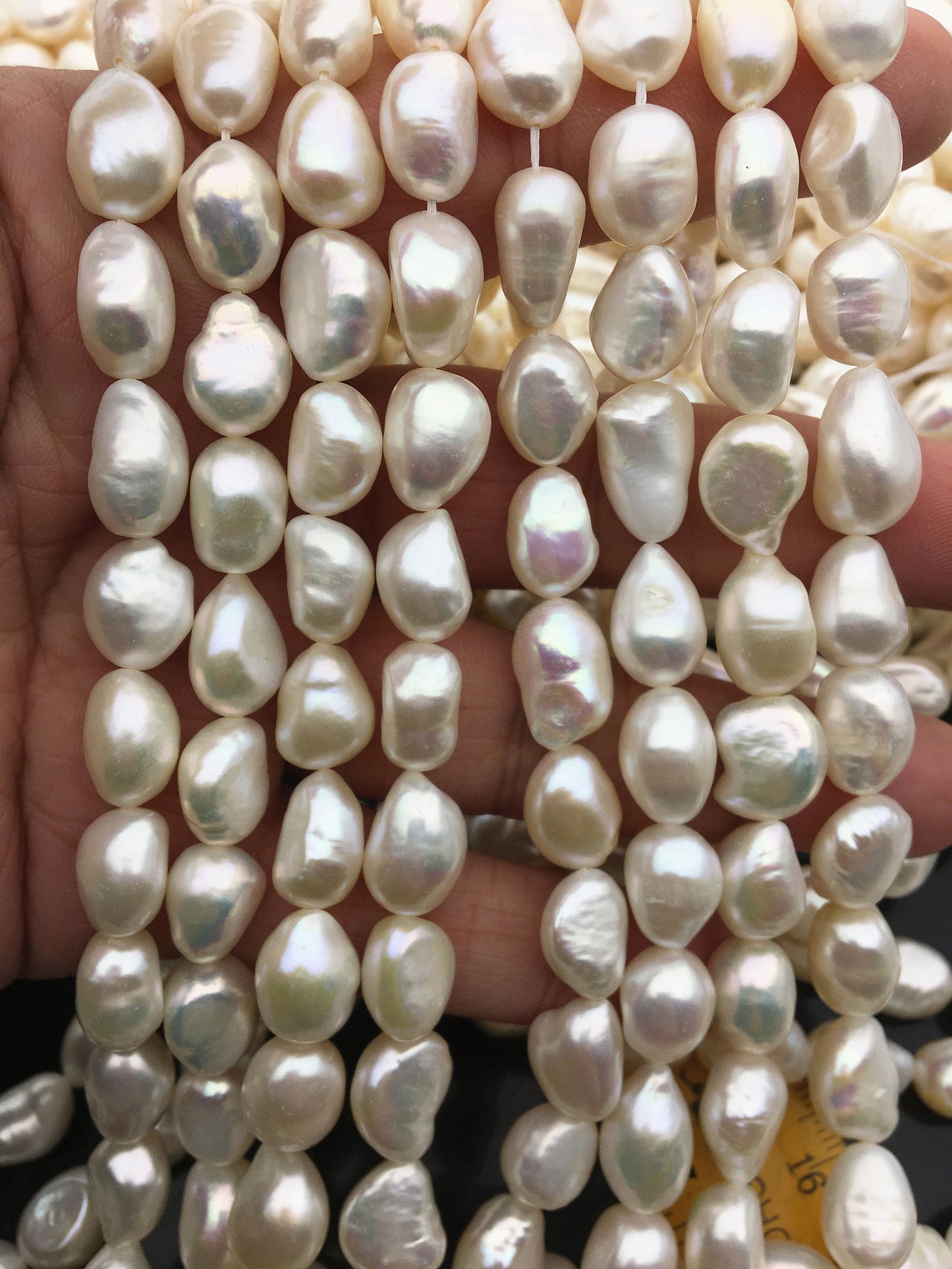 AA 9.5-10.4x12-14mm white LONG nugget pearls,Loose Pearls Bulk Supplies,Cultured Pearl Beads,,LM10-2A-18
