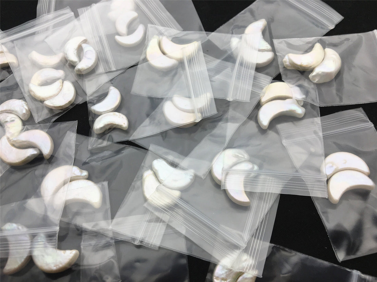 1 pair AAA 8-9x16-18mm White Moon Banana Shape Freshwater Pearl White loose Beads Pair,wholesale,ZS-103-37-6