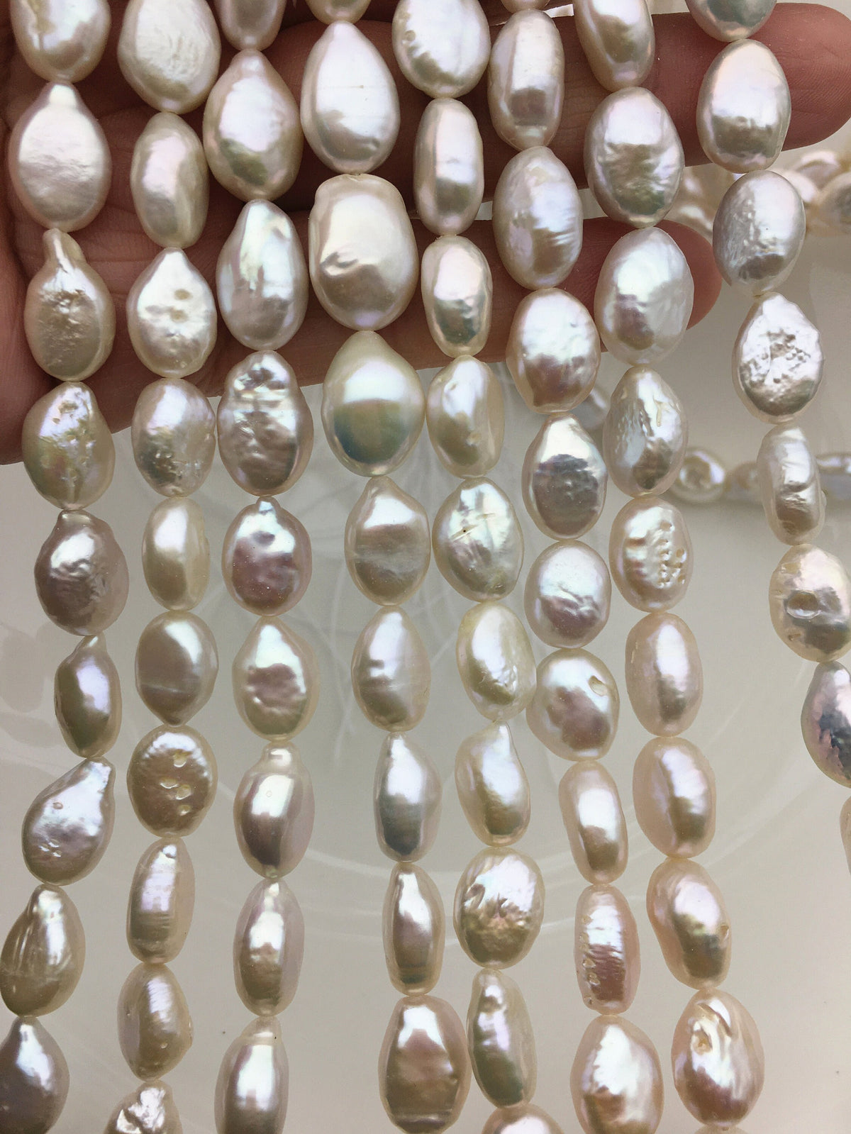 AA 9-11mm White ellipse Freshwater Pearl,ZS-119-9