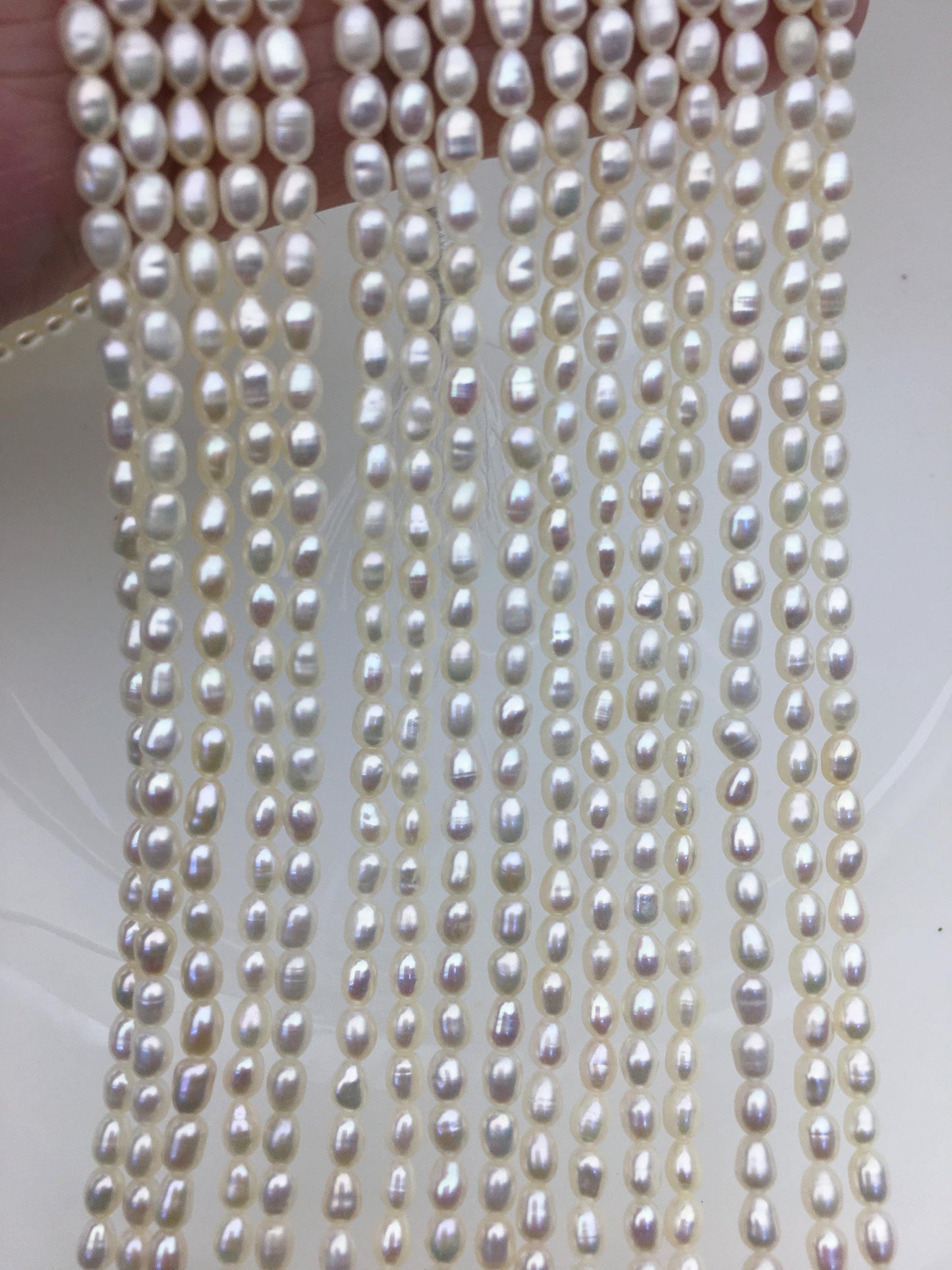 AAA- 3-3.5x4-5.5mm white rice pearls,full strand,oval loose pearl beads,diy pearl,genuine pearl,Cultured pearl,diy pearl beads,LR3-2A-1