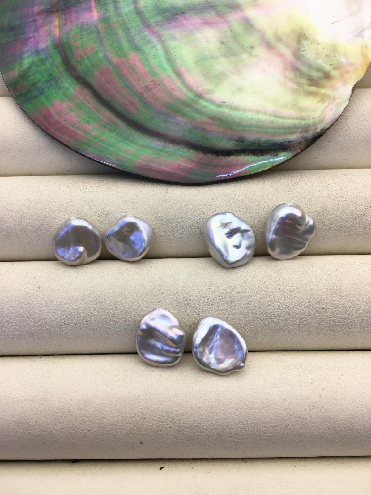 2 pairs AAA 10-11mm Gray keshi pearls Pair,for make stud earrings,baroque pearl,loose pearl beads,ZS-127-62-37