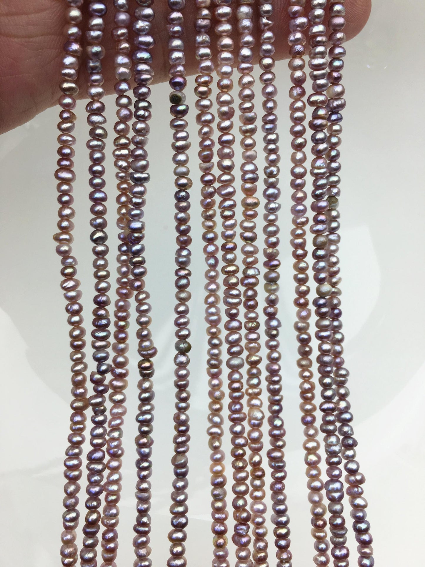 AA 3-3.5mm purple tiny button potato freshwater pearls,Rondelle pearl Beads,loose strands,SM3-2A-5