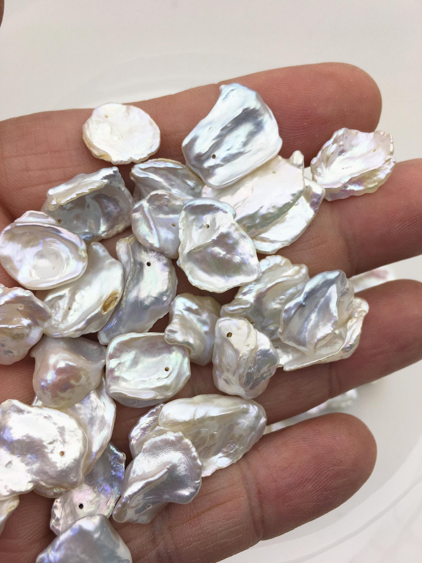 92pcs AAA/AA+ 11-14mm keshi freshwater pearls,top side hole,ZS-127-T3