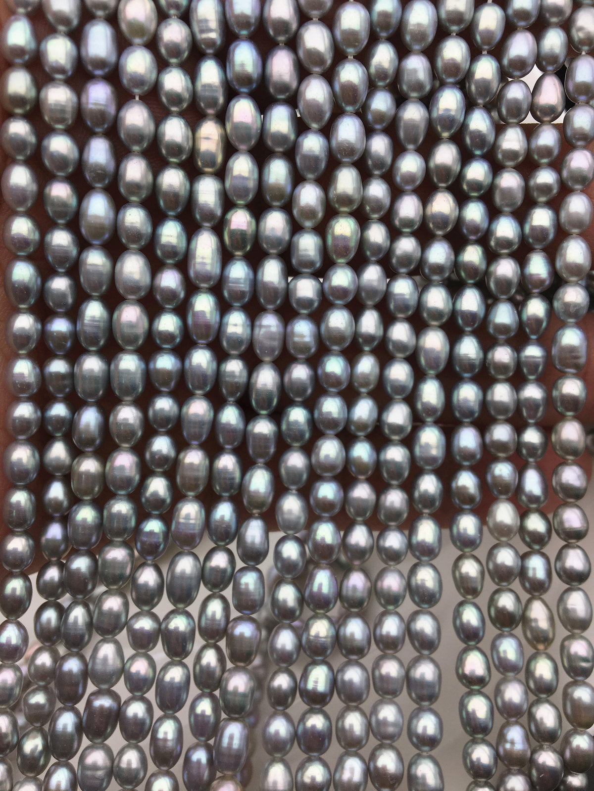AAA 4-4.5mm gray rice freshwater pearls,Cultured pearl necklace,DIY pearl,Valentine's Day gift,LR4-3A-13