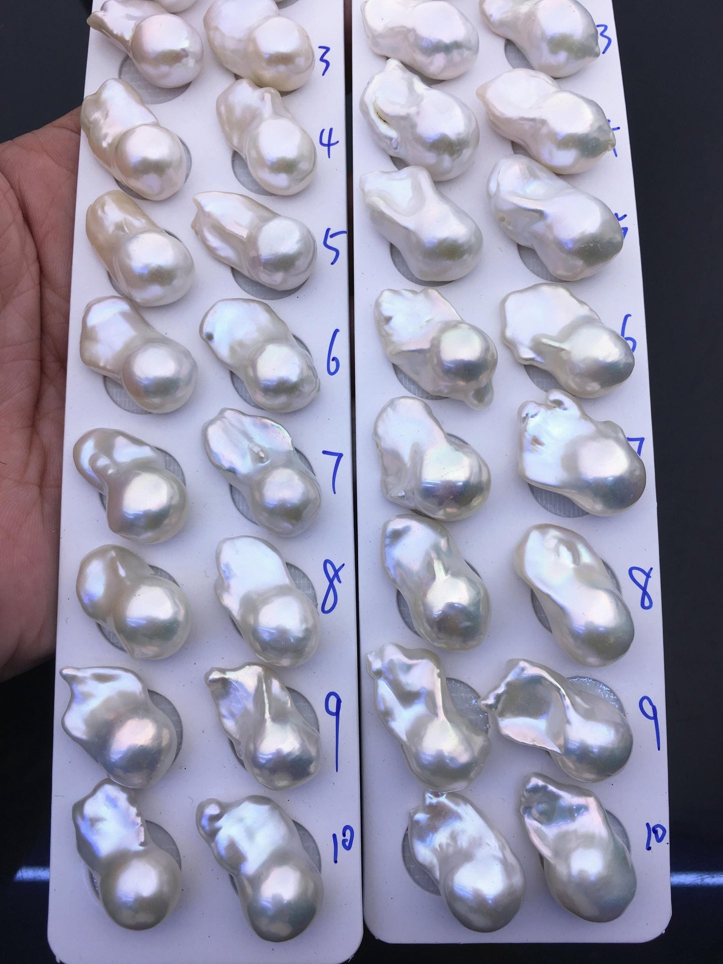 AAA 13-15x18-22mm White Flame ball Pearl Pairs - large Baroque freshwater pearl pairs,top half hole,FL15-3A-8-74