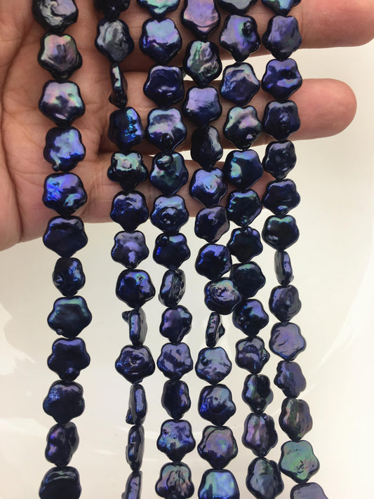 AA 11-12mm deep blue black plum blossom Freshwater Pearl,ZS-119-33