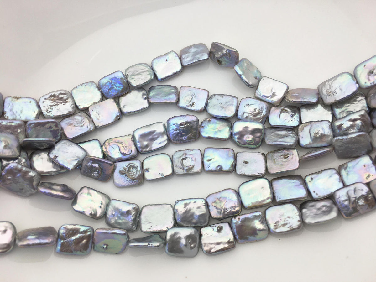 AAA 11-13x15-17mm White Rectangle Block Freshwater Pearl,ZS-119-21
