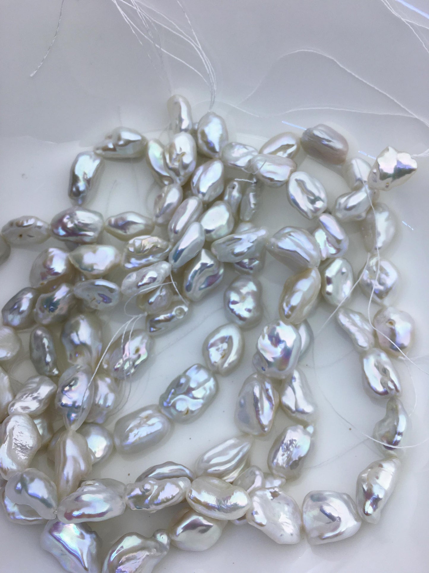 AA+ 11-13mm White keshi Freshwater Pearl Necklace,ZS-200-79