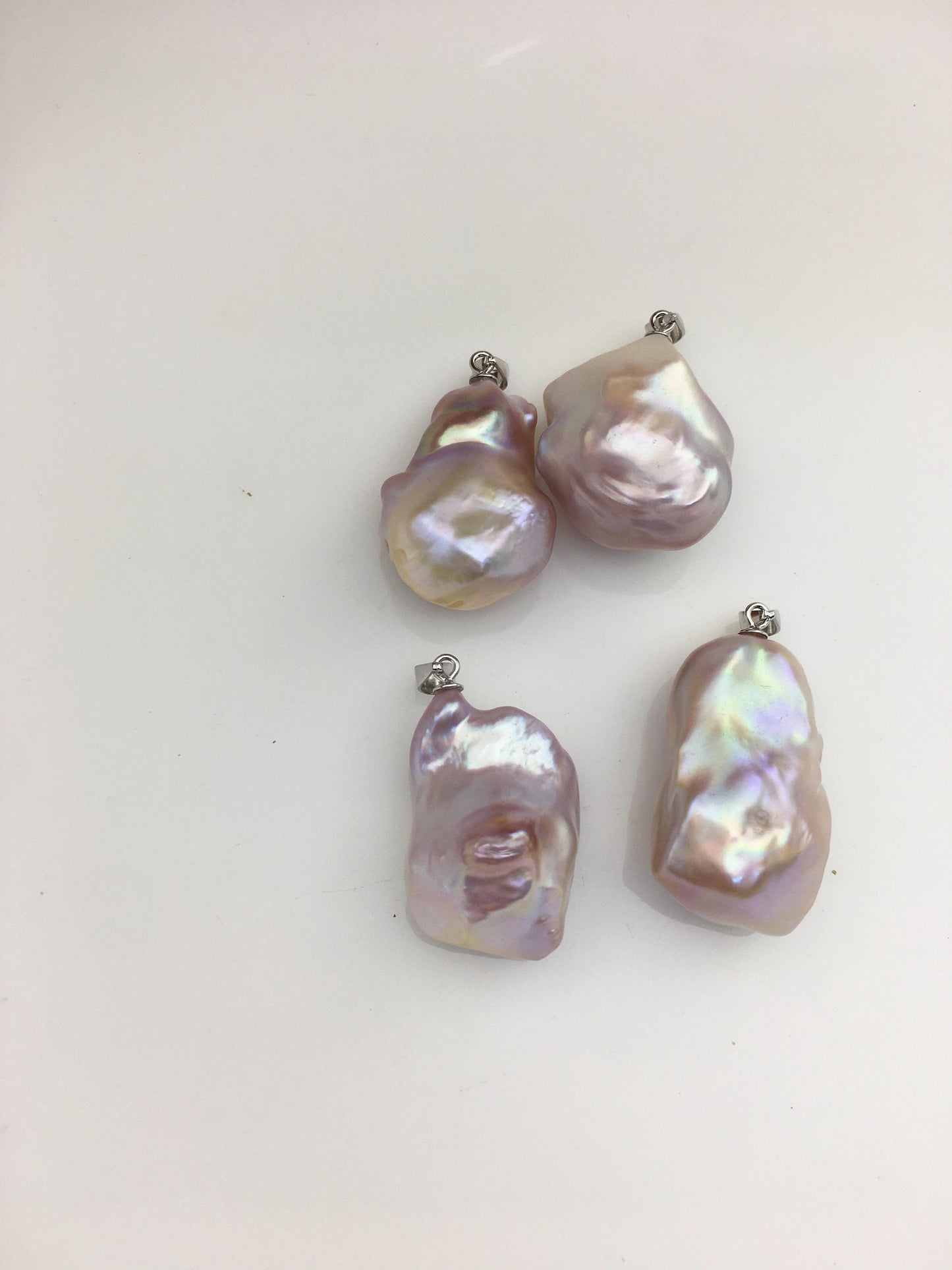2pcs AAA 15-18mm Purple baroque diamond pearl pendant necklace,S925 Sterling silver pendant,NC1-041-14