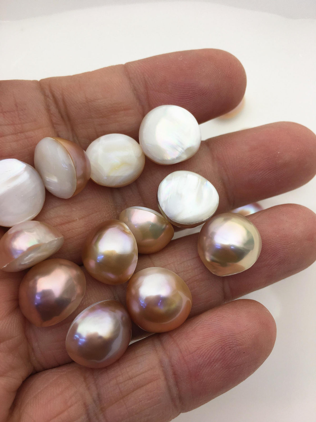 15pcs AAA 12-13mm Baroque Mabe Natural Purple Rainbow Freshwater Pearls,no hole,MB-T63