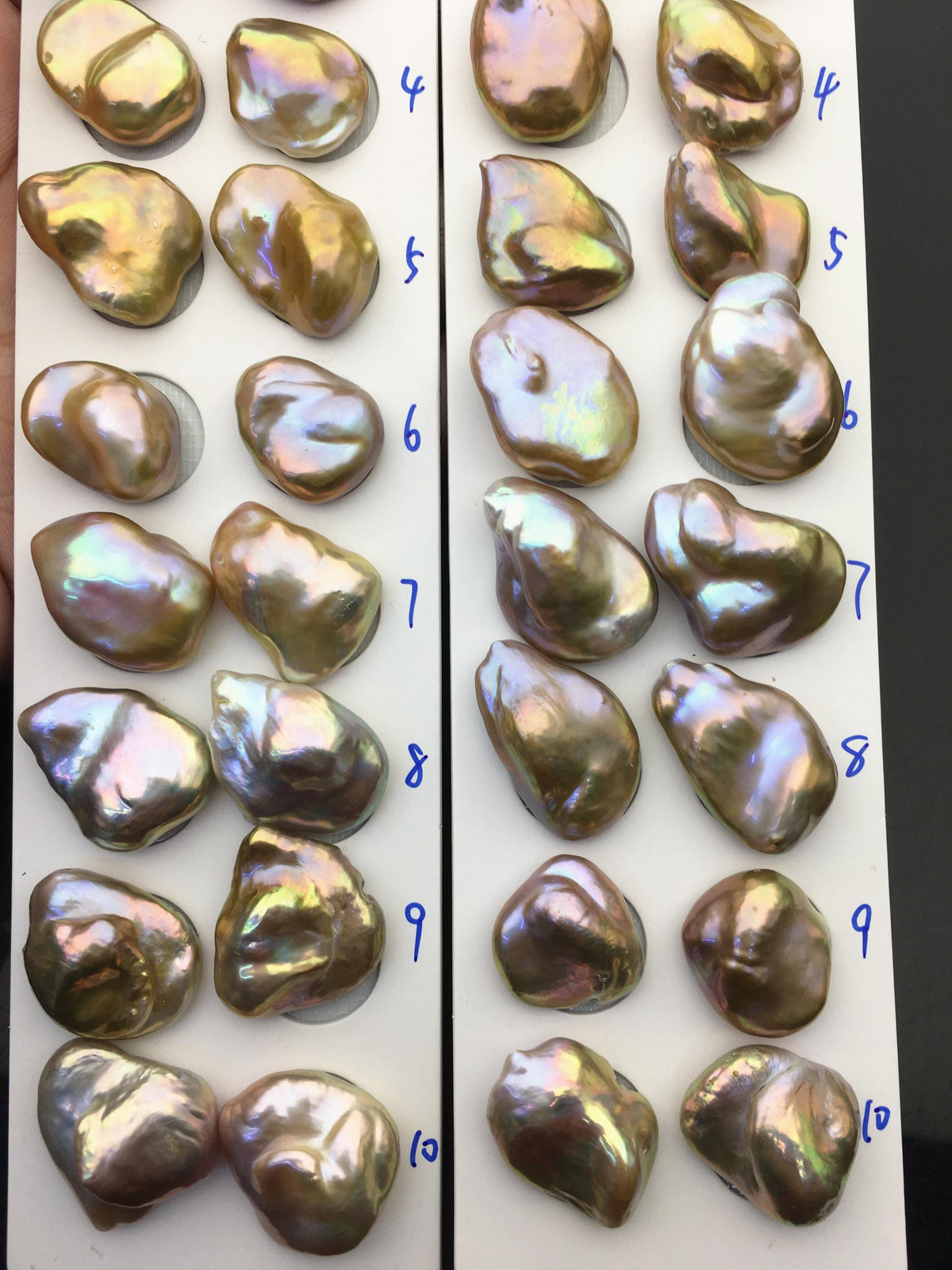 1 pair AAA 13-16x17-22mm Natural Rainbow Baroque Pearl Pairs,Baroque Cultured Freshwater Pearl,no hole,FL15-3A-9-28