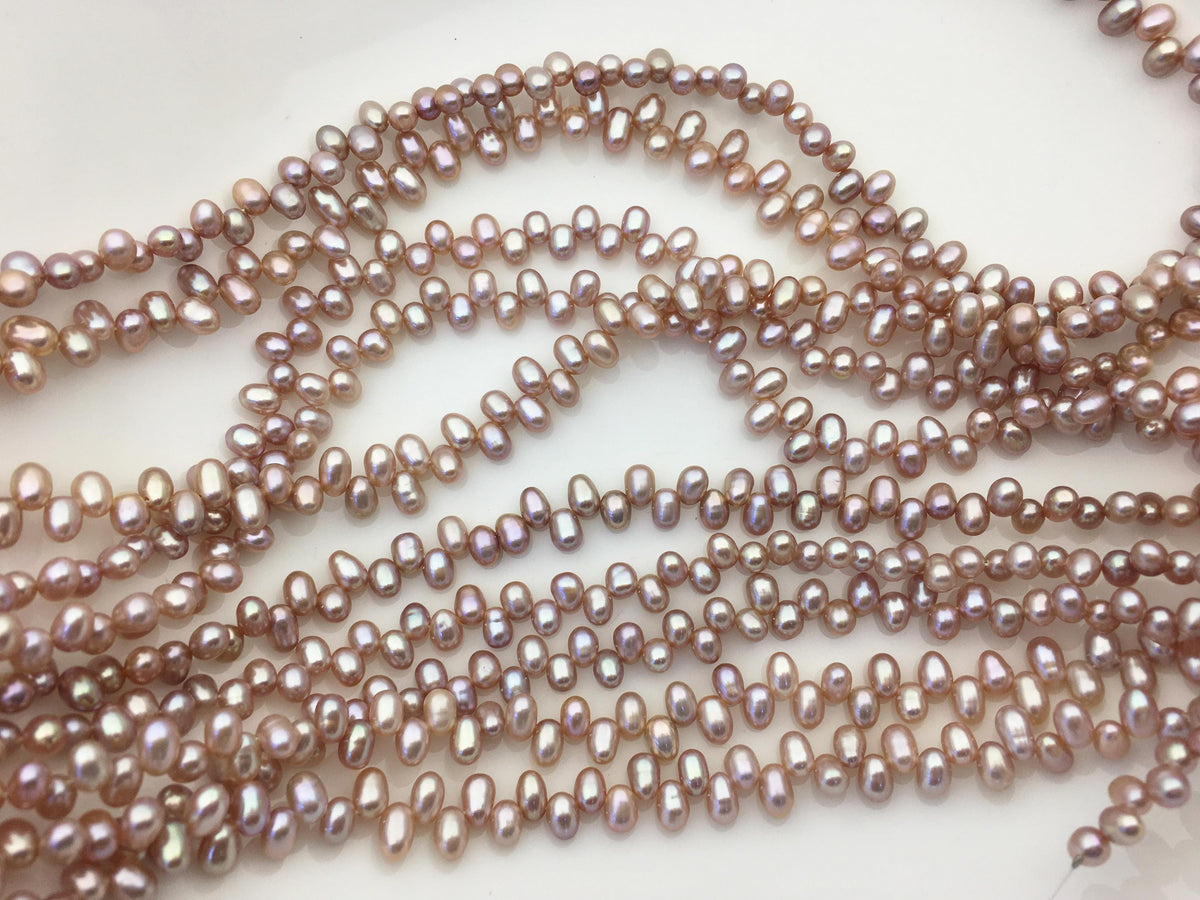 AAA 4-4.5mm purple rice freshwater pearls,Cultured white rice freshwater pearls beads strand,Valentine's Day gift,LR4-3A-46