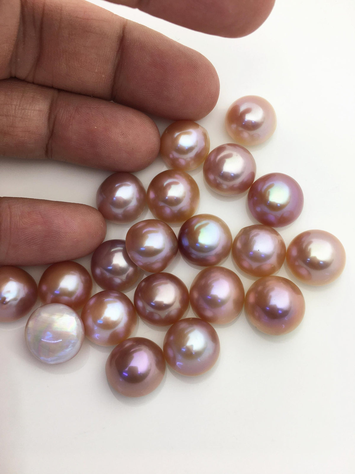 20pcs AAA 13-14mm Baroque Freshwater Mabe Natural Purple Rainbow Freshwater Pearls,no hole,MB-T70