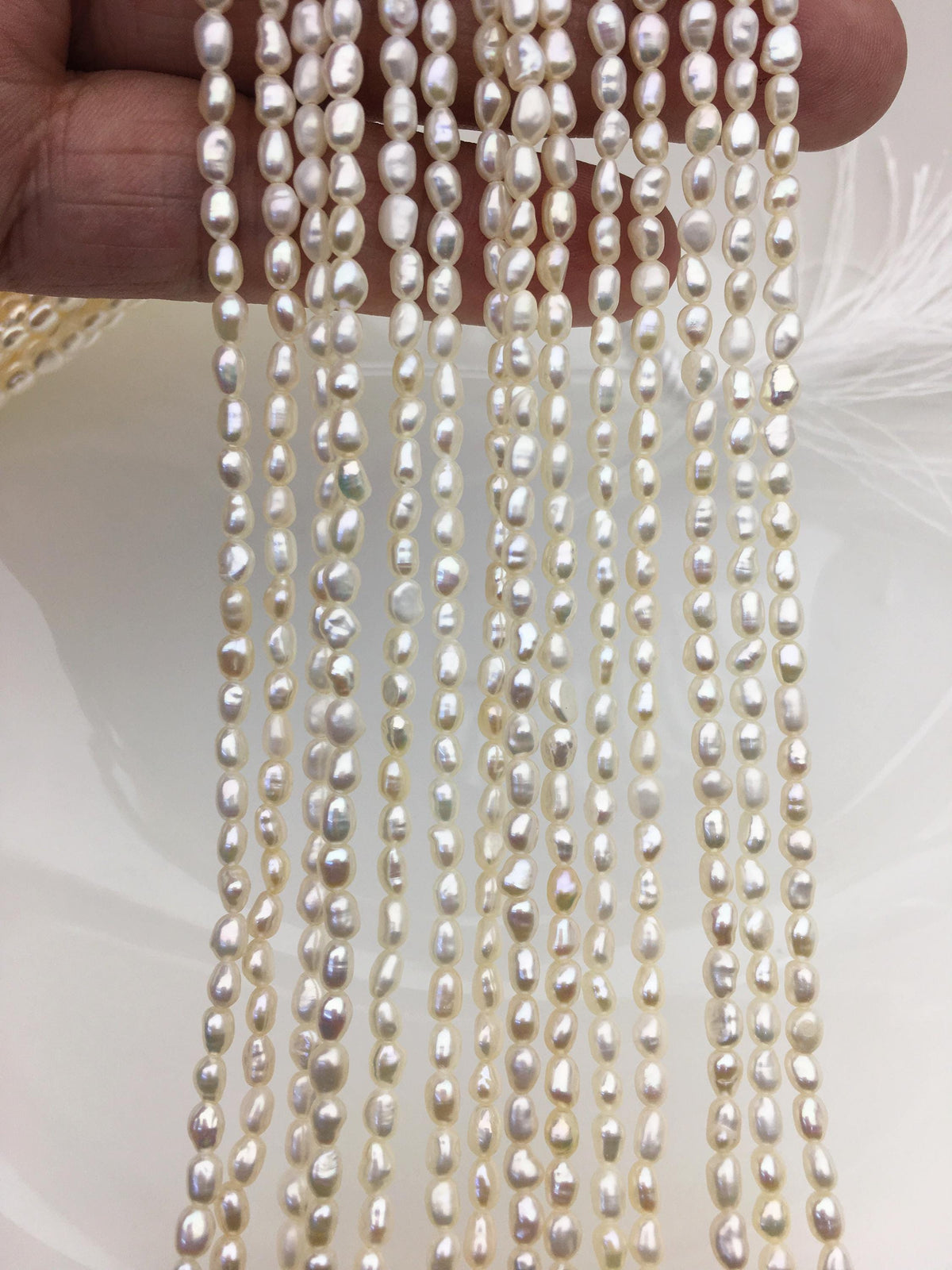 AAA 3-3.5mm Tiny white nugget freshwater pearls,irregular nugget freshwater pearl strand,LM3-3A-3