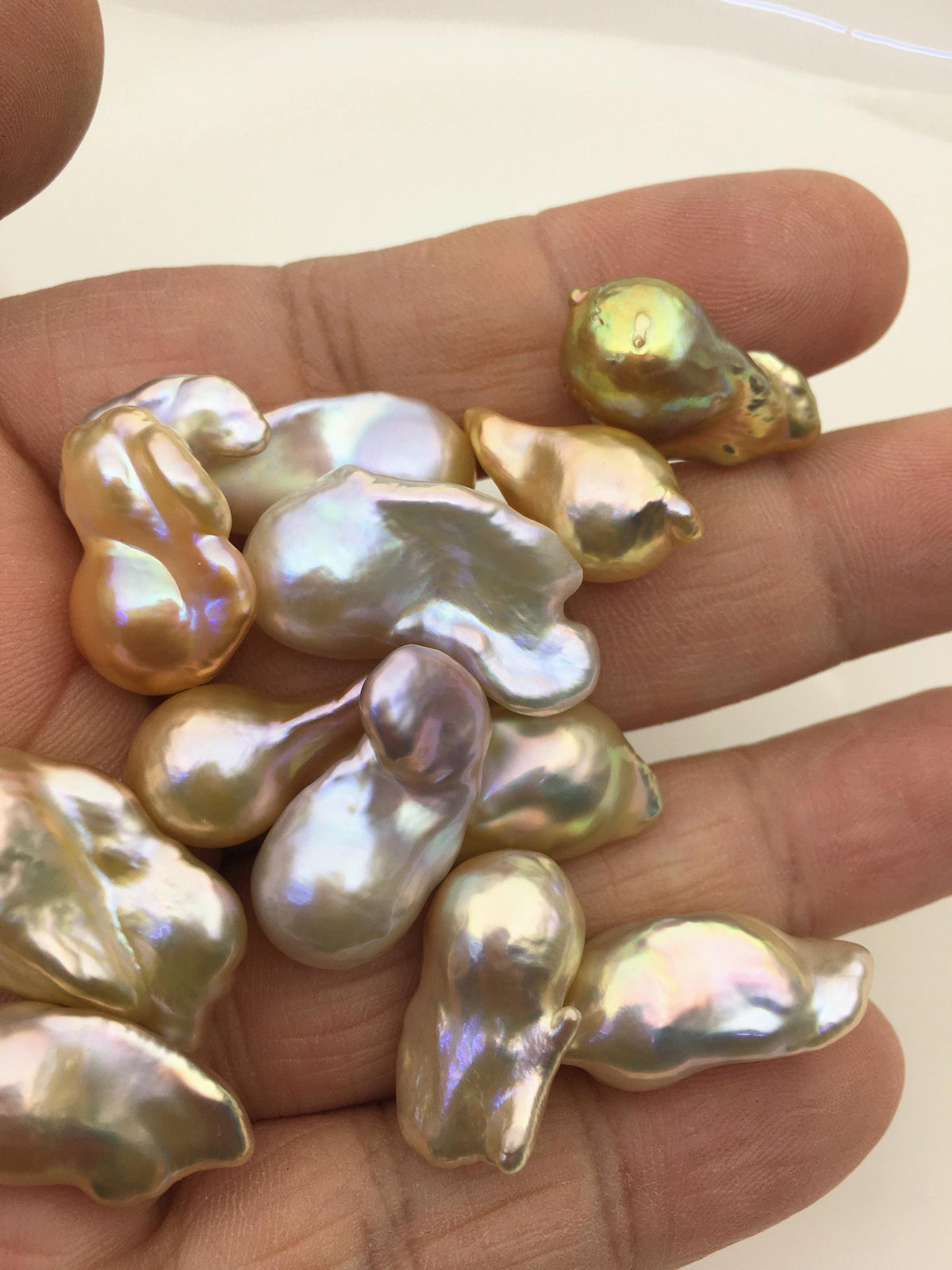 14pcs AAA 12-15mm Natural Color Flame ball Pearl - no hole,FL15-T4-43