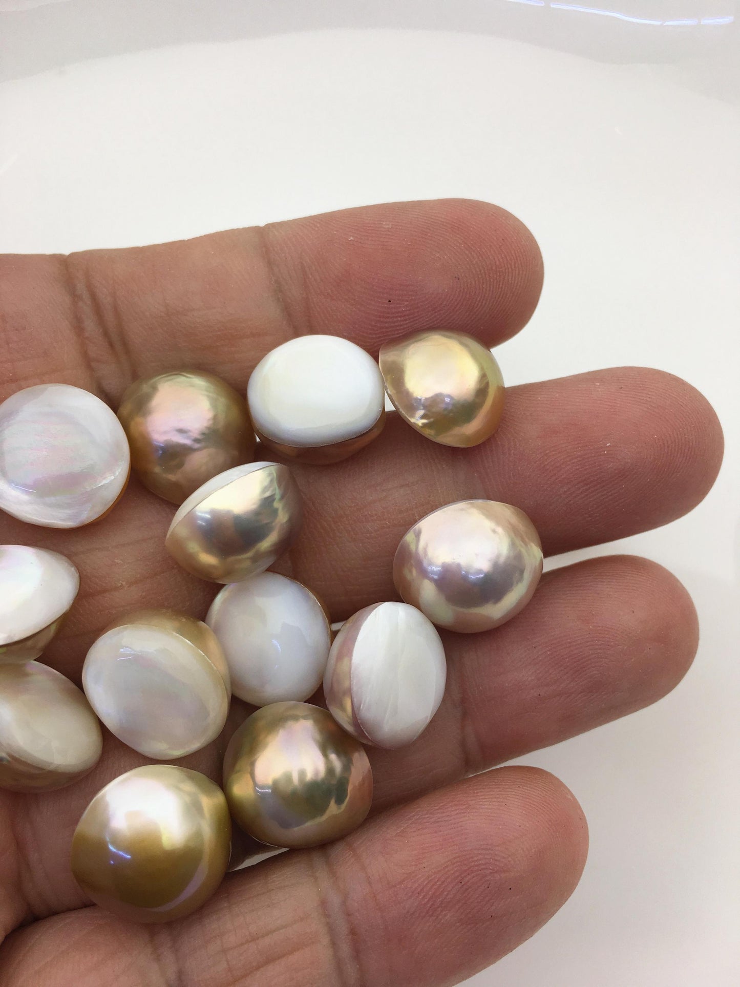 21pcs AAA 12-13mm Baroque Mabe Natural Mix Color Rainbow Freshwater Pearls,no hole,MB-T64