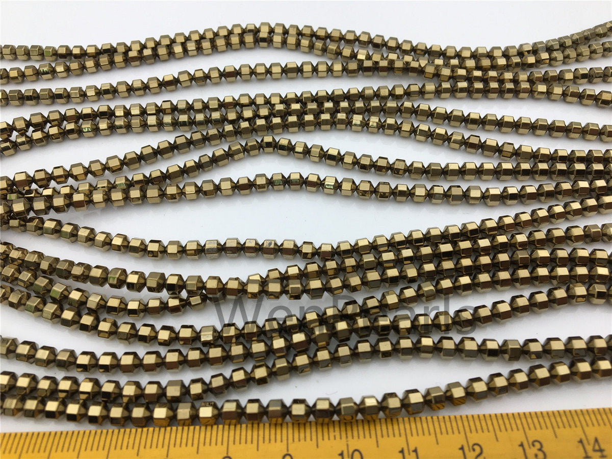 Hematite Brown,faceted hexagon beads,AAA, 102 beads,15.5 inches,G50-OTH4-002-3