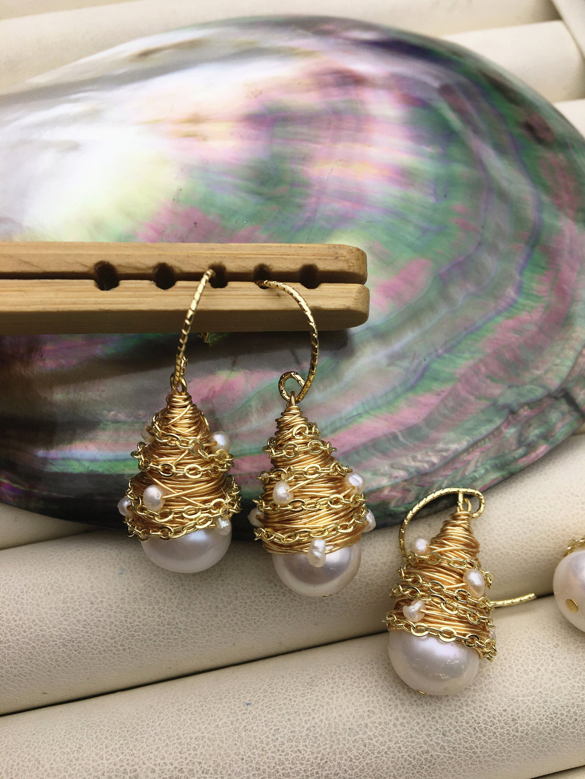Fashin Big White Freshwater Pearl dangle earrings,earring with white Natural Pearl,SE3-120-24