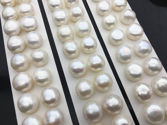 Rare!AAA 13-13.5mm High Luster Thick Skin button freshwater pearls,round button pearl pairs,pearl earring,pearl stud,BTN13-3A-5