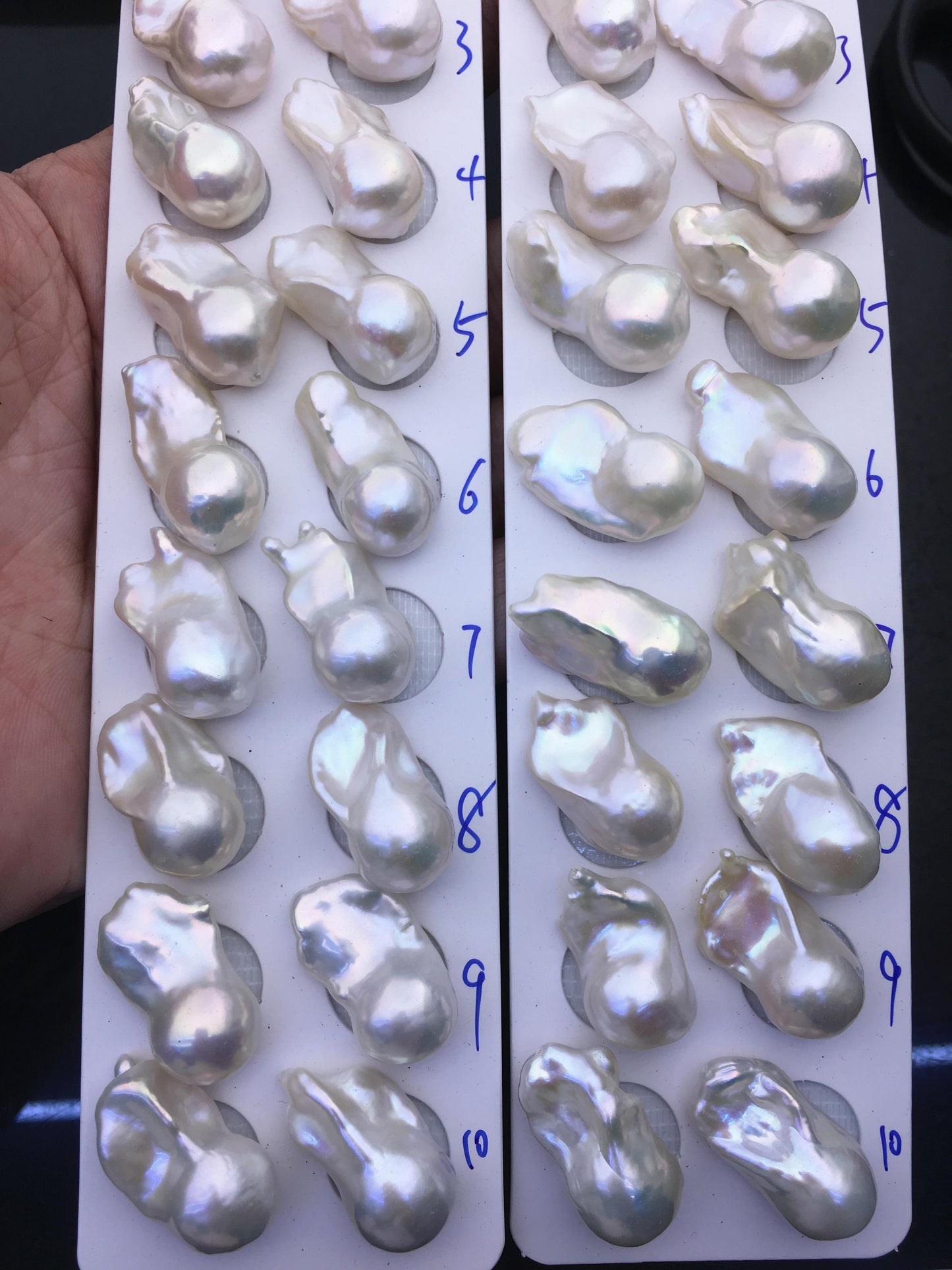 AAA 13-15x18-22mm White Flame ball Pearl Pairs - large Baroque freshwater pearl pairs,top half hole,FL15-3A-8-71