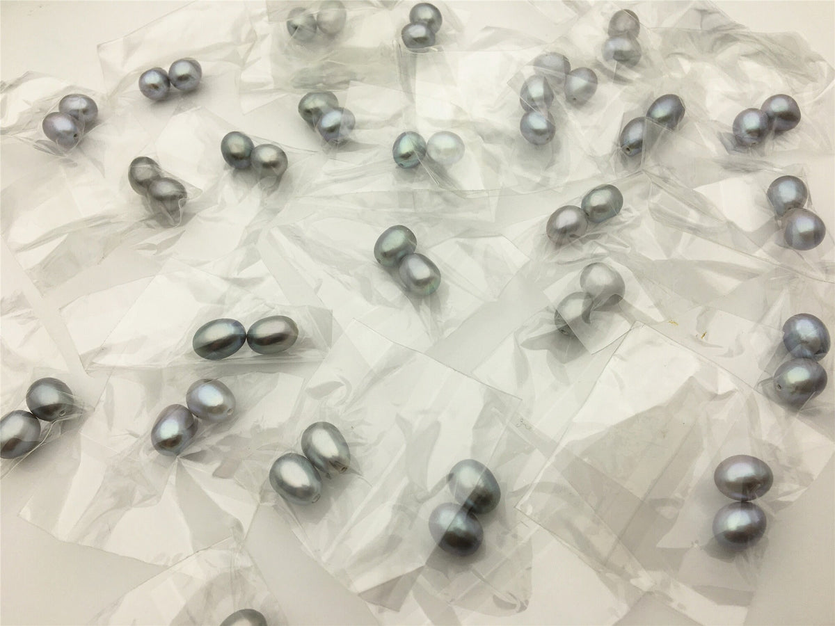 AAA 10mm gray rice freshwater pearls pair,teradrop pearl earrings,tear drop pearl earrings,dangle pearl earrings,LR10-3A-21