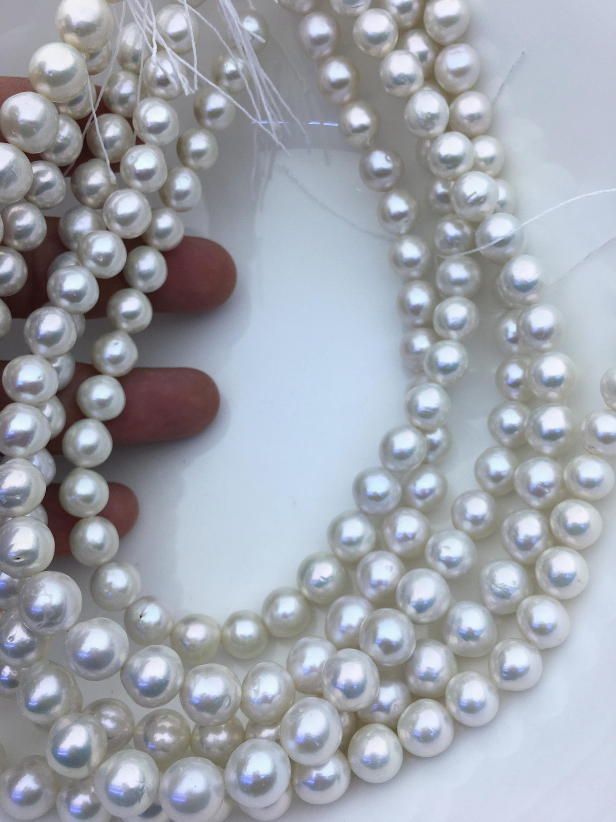 AA+ 9-11mm white near round freshwater pearls,large hole,Birthday,Graduation, mother day pearl gift,RP10-T1