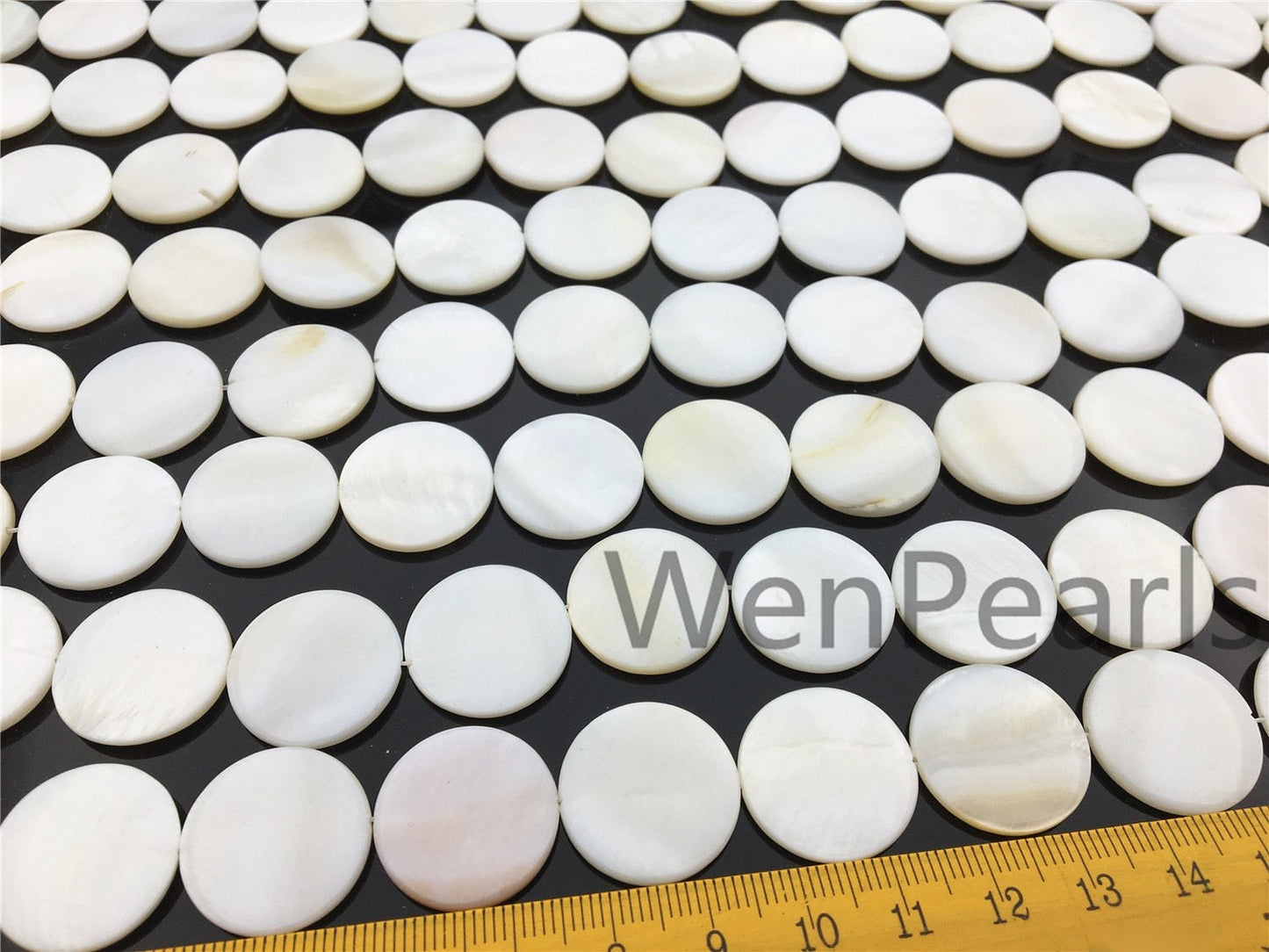 20mm Natural Mother of Pearl shell coin beads full strand,White shell,Ivory shell,GSHE-C-006