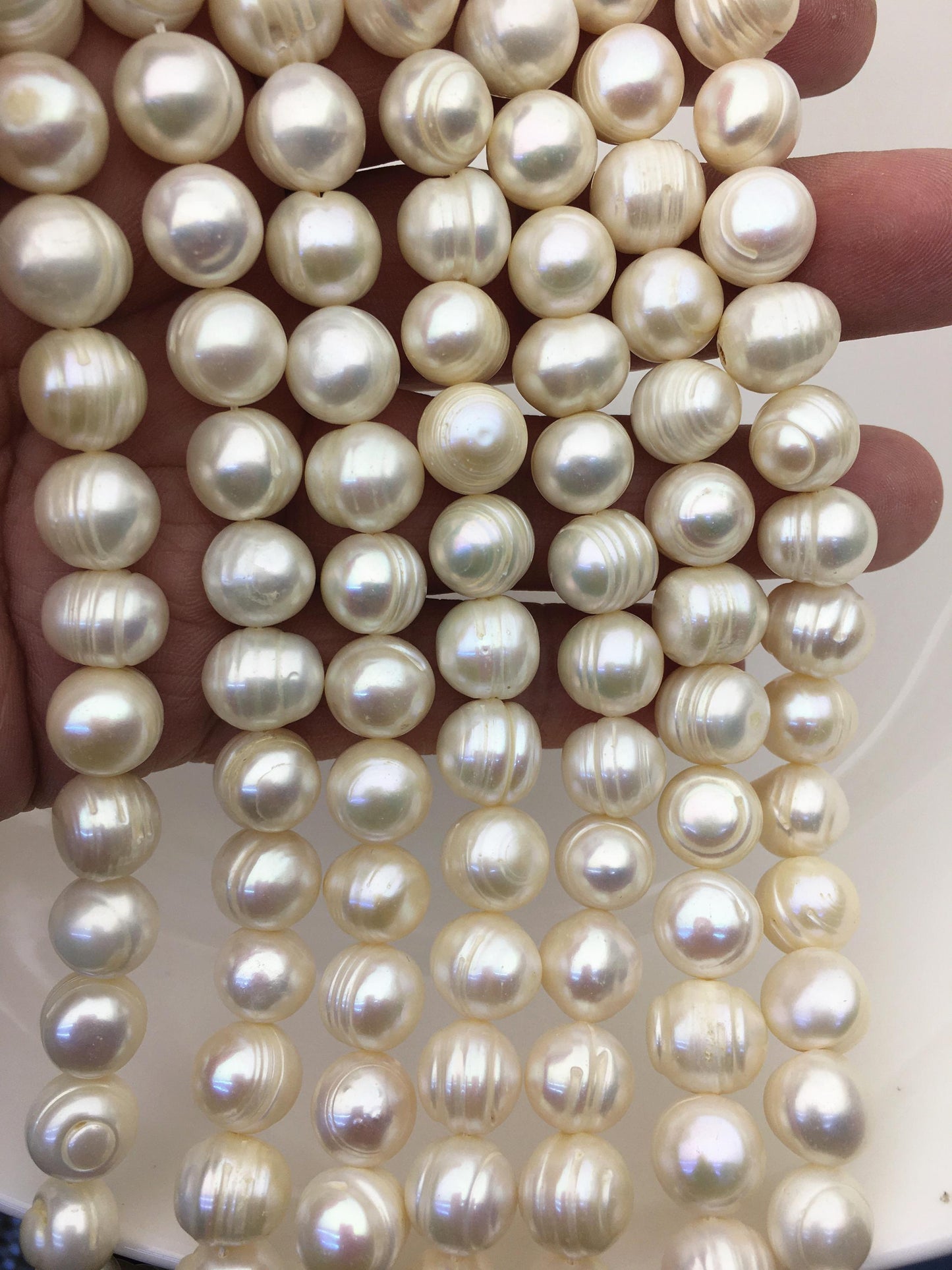 AA 10.3-11.3mm white circle ring potato freshwater pearls,CR11-2A-1