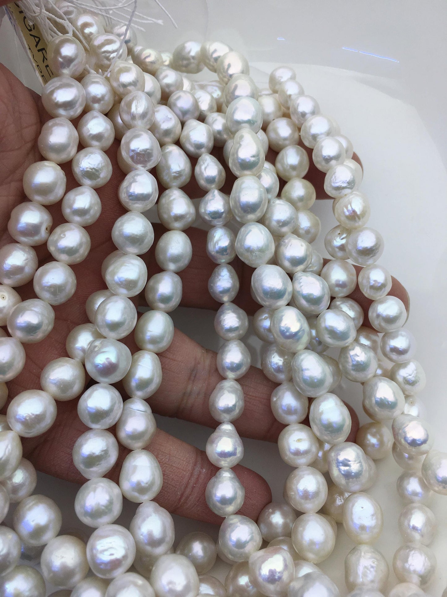 AA+ 8-10mm white baroque drop Edison Freshwater Pearl,ED10-2A-2-46
