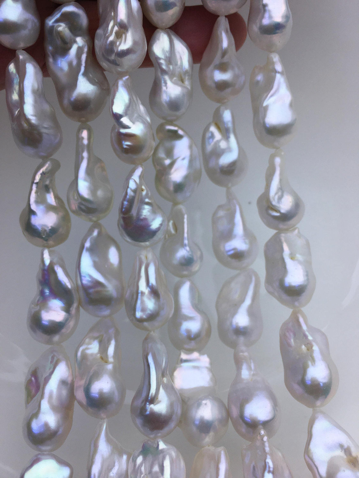 15.5'' AA+ 12-17mm Big white flame ball pearl,FL15-2A-5-10