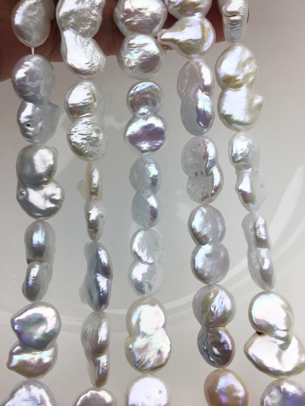 AA+ 12-14mm White Coin freshwater pearls,diy bead,flat round pearl bead,COIN12-2A-2-2