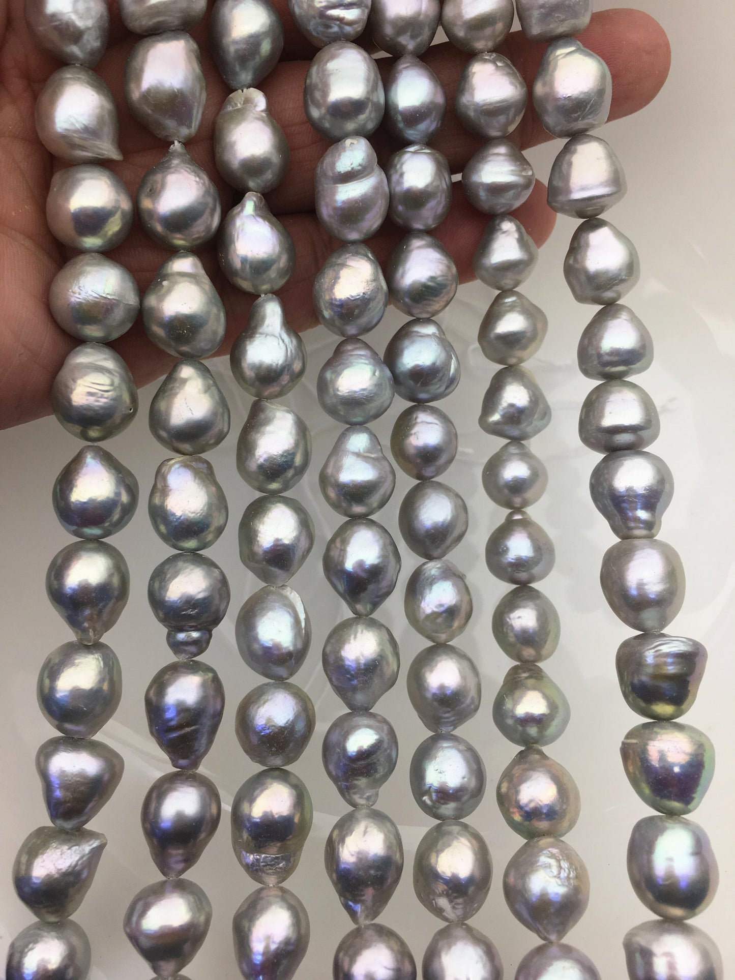 AA+ 10-12mm gray baroque drop Edison Freshwater Pearl,ED12-2A-5-2