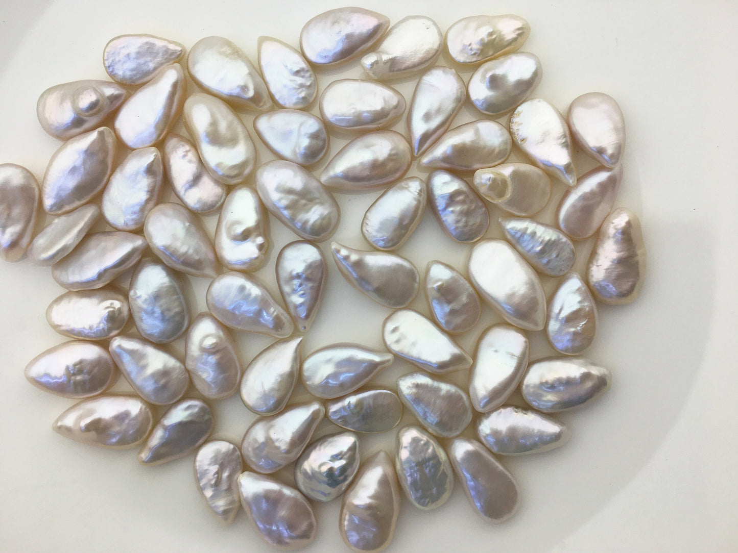 20pcs AAA 8-10mm White Teardrop Coin freshwater pearls,diy bead, no hole,COIN10-3A-1-1
